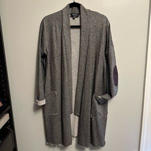 Fun Dotty rough edge sweater with arm patches! Medium